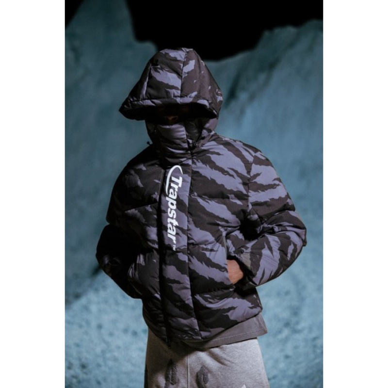 Férfi Trapstar Hyperdrive Technical Puffer Felsőruházat Szürke Camo | Hungary ZB02-909