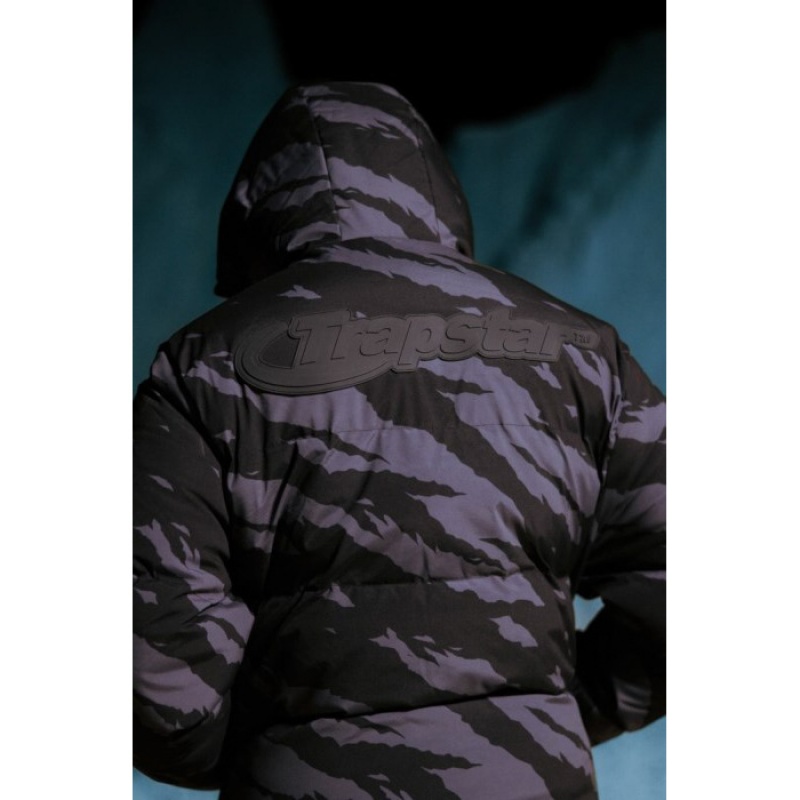 Férfi Trapstar Hyperdrive Technical Puffer Felsőruházat Szürke Camo | Hungary ZB02-909