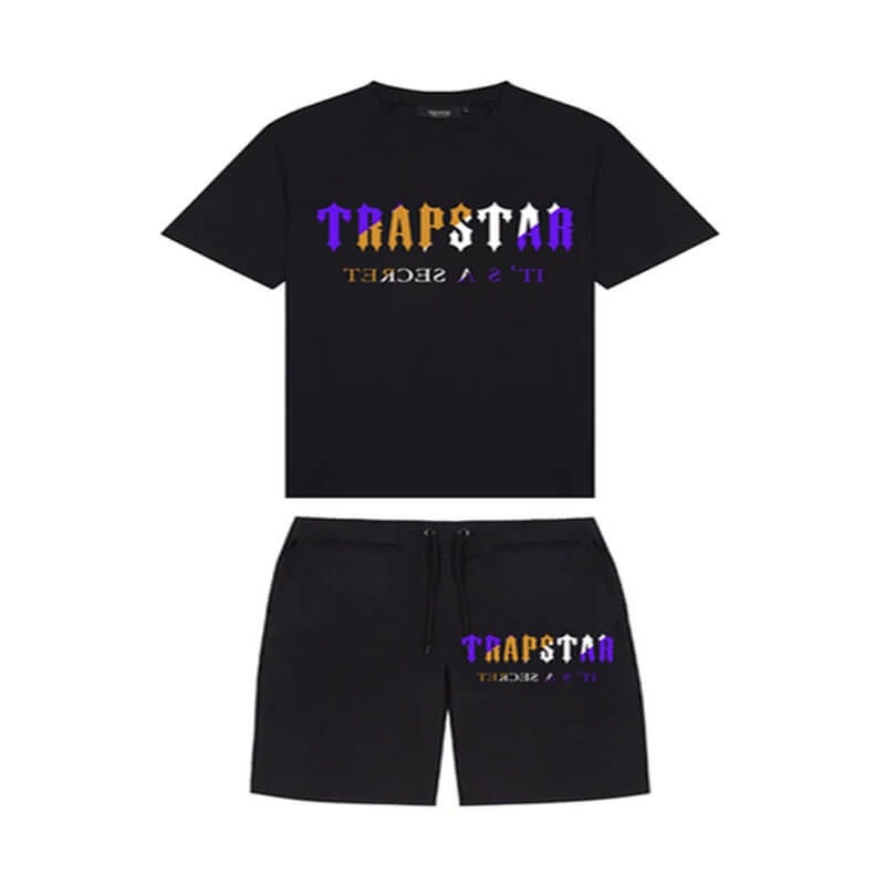 Férfi Trapstar Irongate Arch Chenille Set Rövidnadrág Fekete | Hungary JN16-175