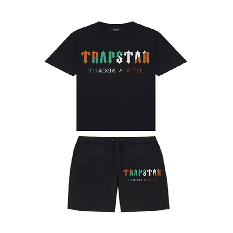 Férfi Trapstar Irongate Arch Chenille Set Rövidnadrág Fekete | Hungary KY13-786
