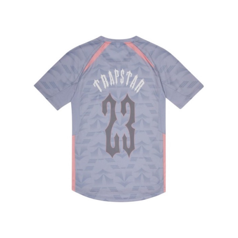Férfi Trapstar Irongate Football Jersey Póló Szürke Rózsaszín | Hungary WG61-747