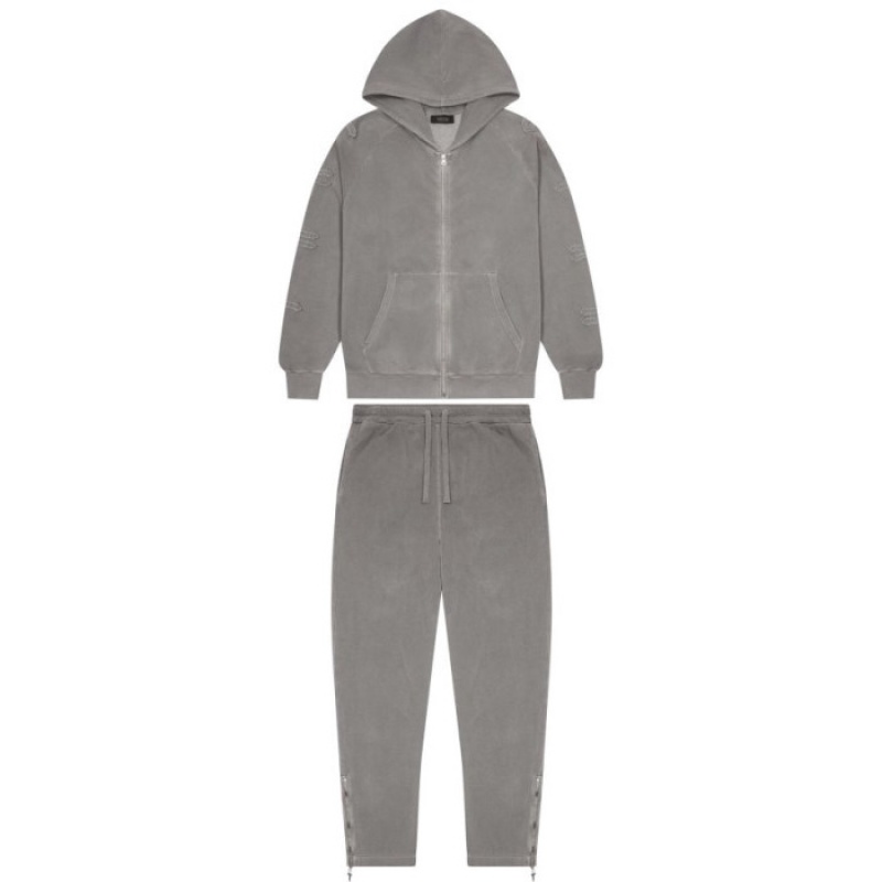 Férfi Trapstar Irongate Patchwork Zip Hoodie Melegítő Szürke | Hungary BS76-731