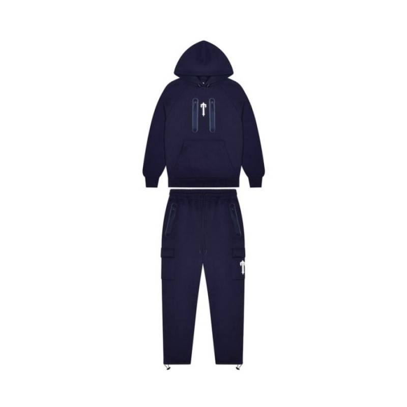 Férfi Trapstar Irongate T Trap Fleece Pulcsi Sötétkék | Hungary FB72-059