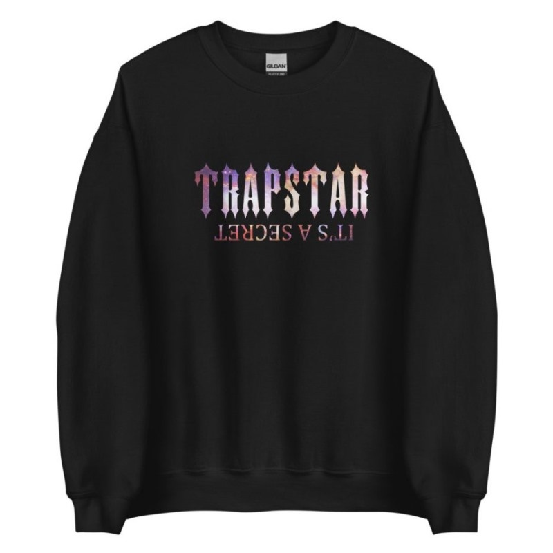 Férfi Trapstar It’s A Secret Funny Galaxy Pulóverek Fekete | Hungary JY42-247