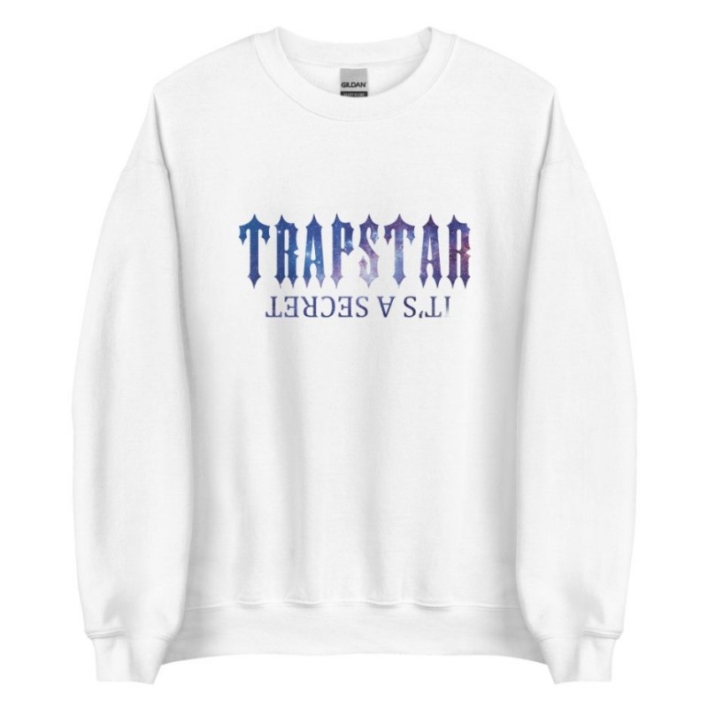 Férfi Trapstar It’s A Secret Funny Shining Galaxy Pulóverek Fehér | Hungary UI72-362