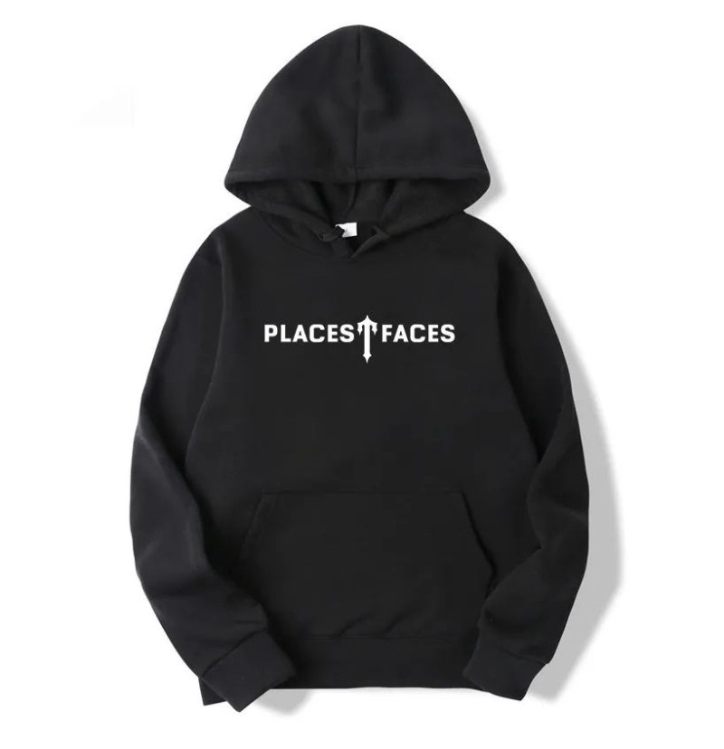 Férfi Trapstar Places Tee Faces Pulcsi Fekete | Hungary QZ28-127