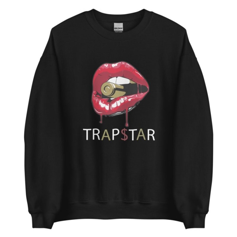 Férfi Trapstar Red Lips Pulóverek Piros Fekete | Hungary DT37-718
