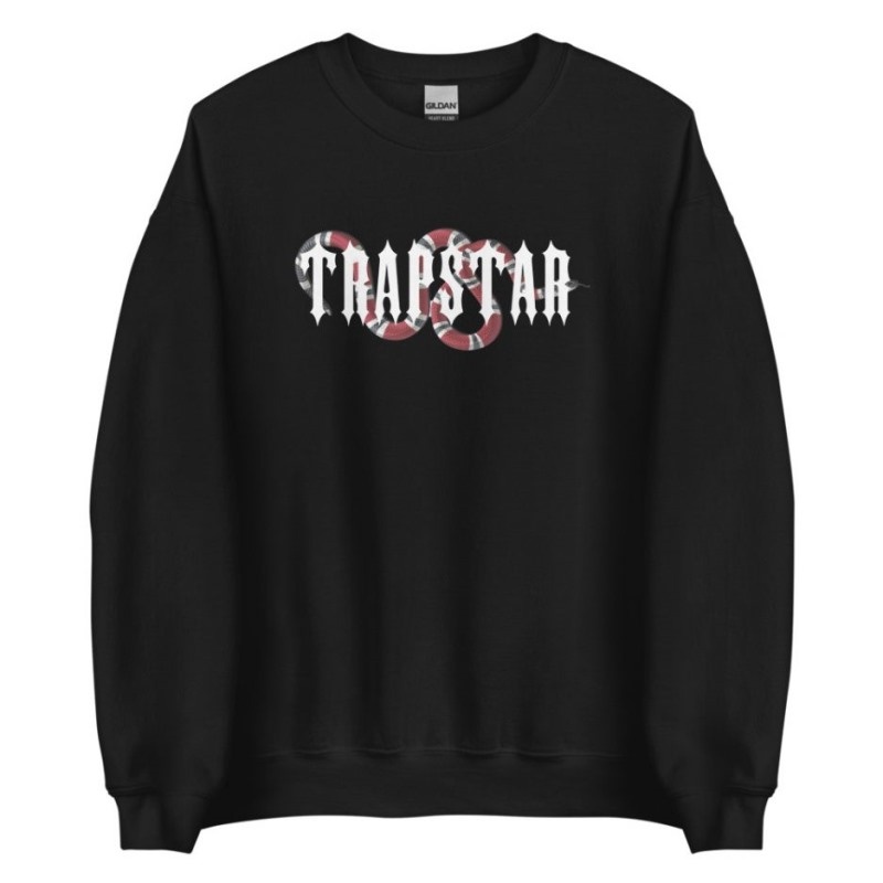 Férfi Trapstar Snake Pulóverek Kígyóbőr Fekete | Hungary KD19-916
