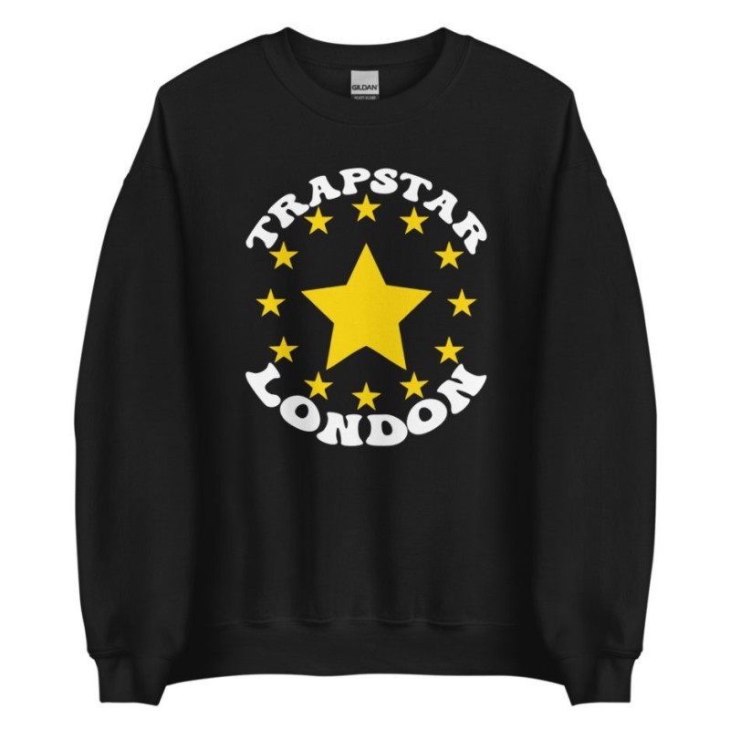 Férfi Trapstar Stars London Pulóverek Fekete | Hungary DA49-613