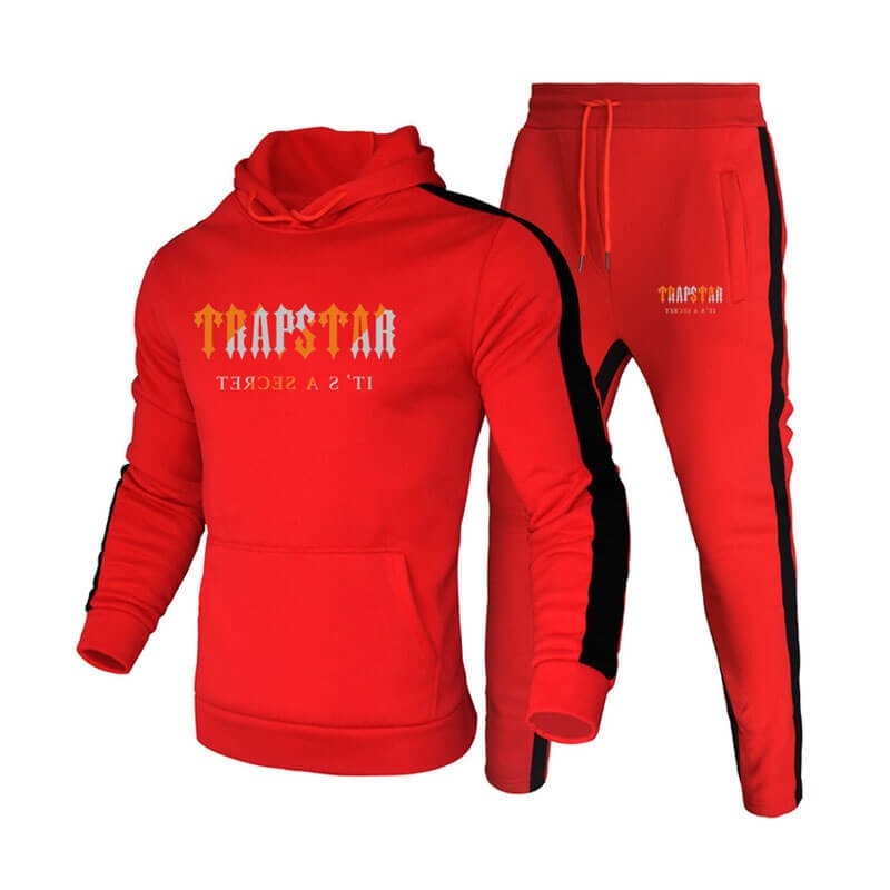 Férfi Trapstar Téli Logo Csuklyás Melegítő Piros | Hungary WS05-916
