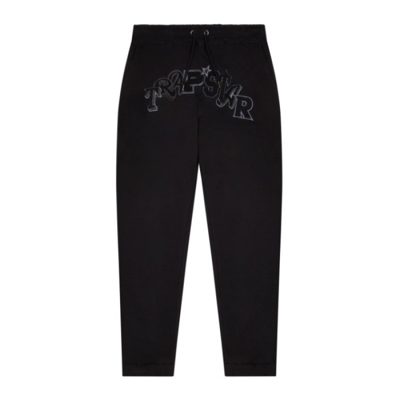 Férfi Trapstar Wildcard Chenille Jogging Bottoms Melegítő Fekete | Hungary PY57-582