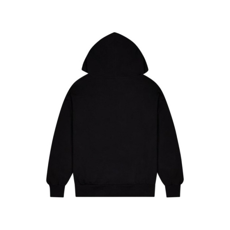 Férfi Trapstar Wildcard Chenille Zip Hoodie Melegítő Fekete | Hungary NJ56-369