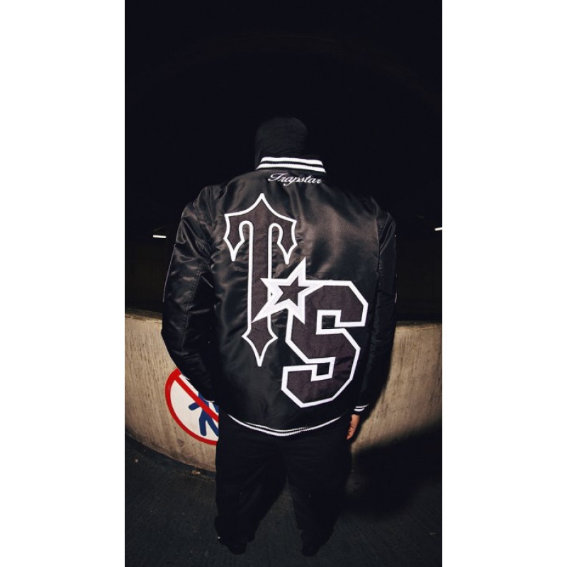 Férfi Trapstar Wildcard Varsity Jacket Felsőruházat Blackout Edition | Hungary CX57-909