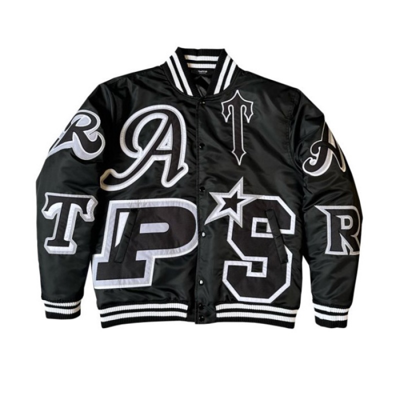 Férfi Trapstar Wildcard Varsity Jacket Felsőruházat Blackout Edition | Hungary CX57-909