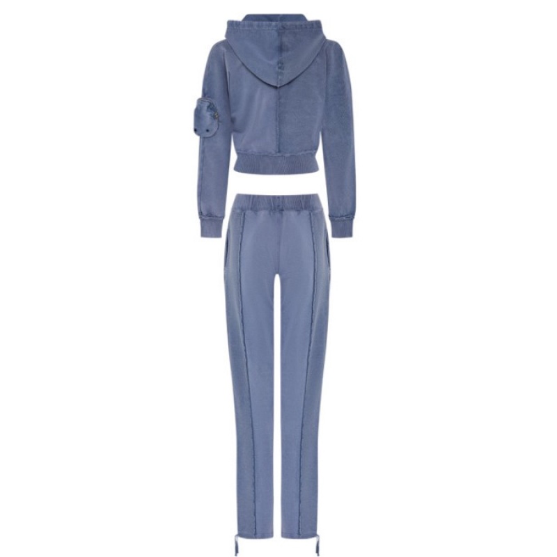 Női Trapstar Construct Batwing Hoodie Pulcsi Kék | Hungary GH32-884