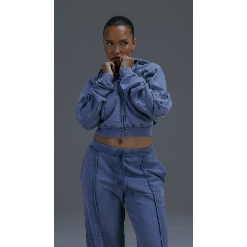 Női Trapstar Construct Batwing Hoodie Pulcsi Kék | Hungary GH32-884