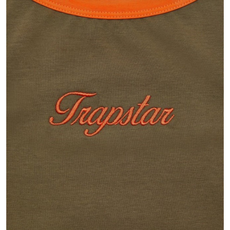 Női Trapstar Contrast Racer Ruha Khaki Narancssárga | Hungary OA47-564
