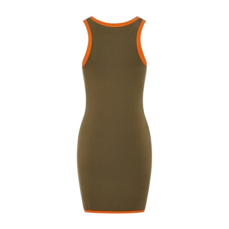 Női Trapstar Contrast Racer Ruha Khaki Narancssárga | Hungary OA47-564