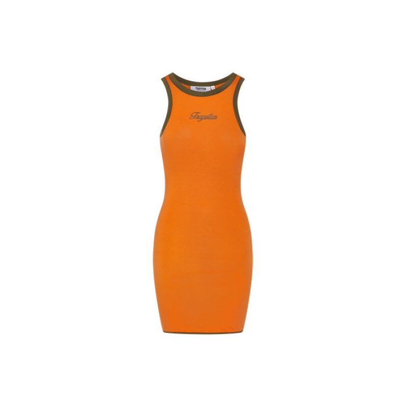 Női Trapstar Contrast Racer Ruha Narancssárga Khaki | Hungary NZ14-373