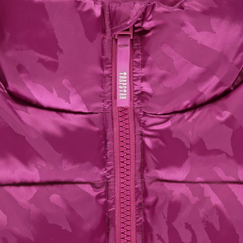 Női Trapstar Cropped T Jacquard Puffer Kabát Fukszia Rózsaszín | Hungary GK39-973