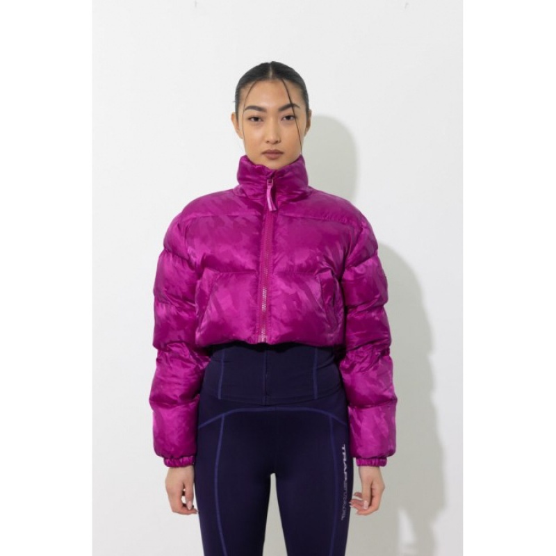 Női Trapstar Cropped T Jacquard Puffer Kabát Fukszia Rózsaszín | Hungary GK39-973