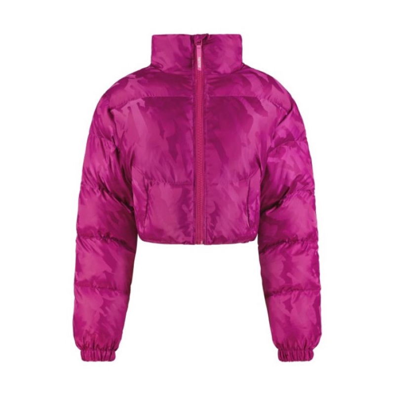 Női Trapstar Cropped T Jacquard Puffer Kabát Fukszia Rózsaszín | Hungary GK39-973