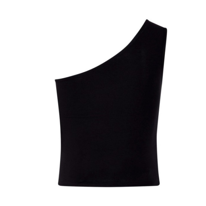 Női Trapstar Hyperdrive One Shoulder Vest Felső Fekete Rózsaszín | Hungary MW34-500