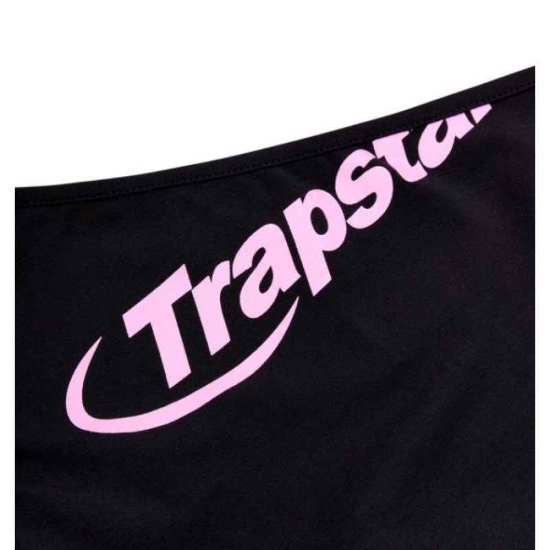 Női Trapstar Hyperdrive One Shoulder Vest Felső Fekete Rózsaszín | Hungary MW34-500
