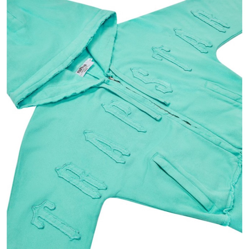Női Trapstar Irongate Cropped Batwing Zip Hoodie Pulcsi Türkiz | Hungary YT58-517