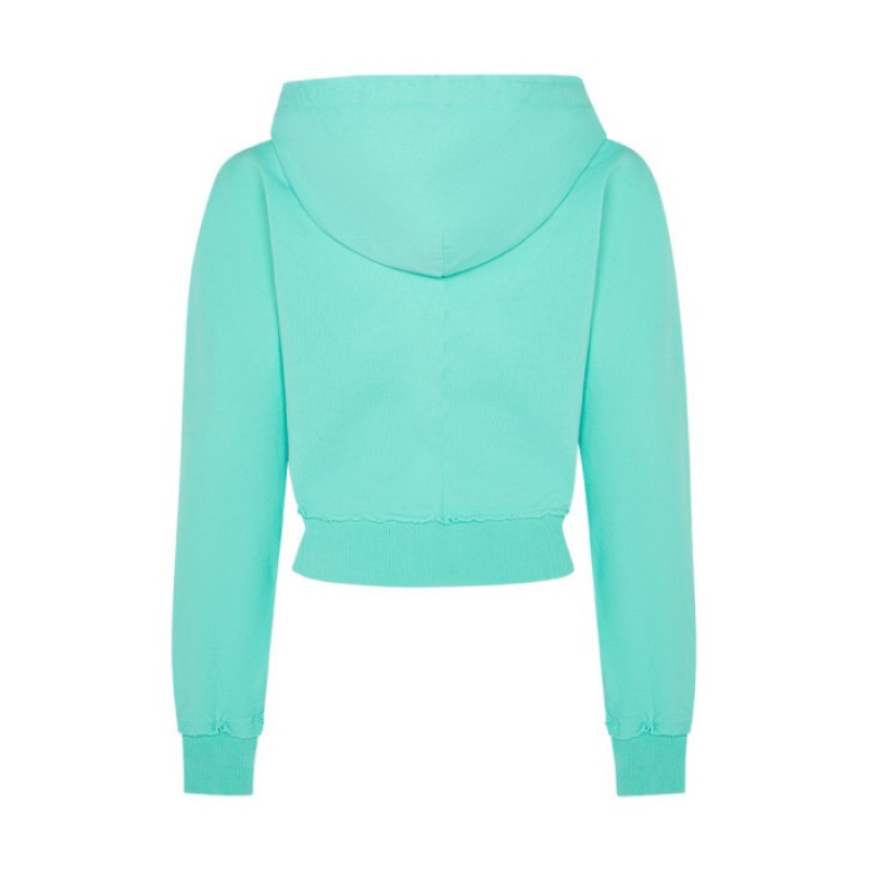 Női Trapstar Irongate Cropped Batwing Zip Hoodie Pulcsi Türkiz | Hungary YT58-517