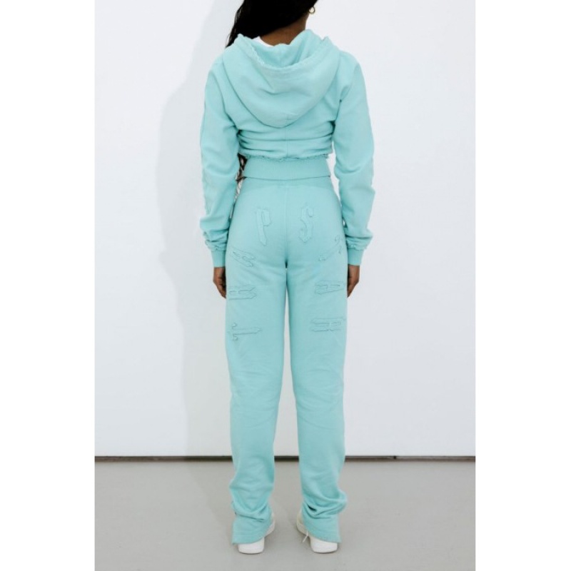 Női Trapstar Irongate Cropped Batwing Zip Hoodie Pulcsi Türkiz | Hungary YT58-517