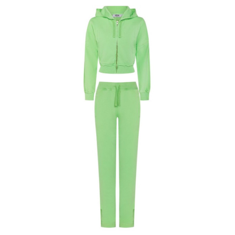 Női Trapstar Irongate Cropped Batwing Zip Hoodie Pulcsi Zöld | Hungary LN21-512