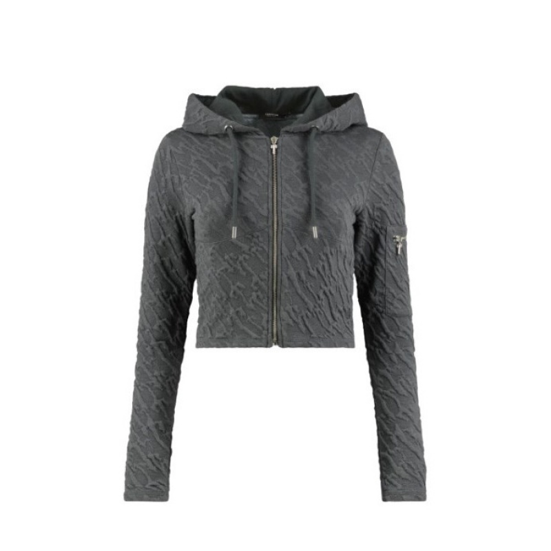 Női Trapstar Jacquard Fitted Zip Hoodie Pulcsi Szürke | Hungary SY50-958