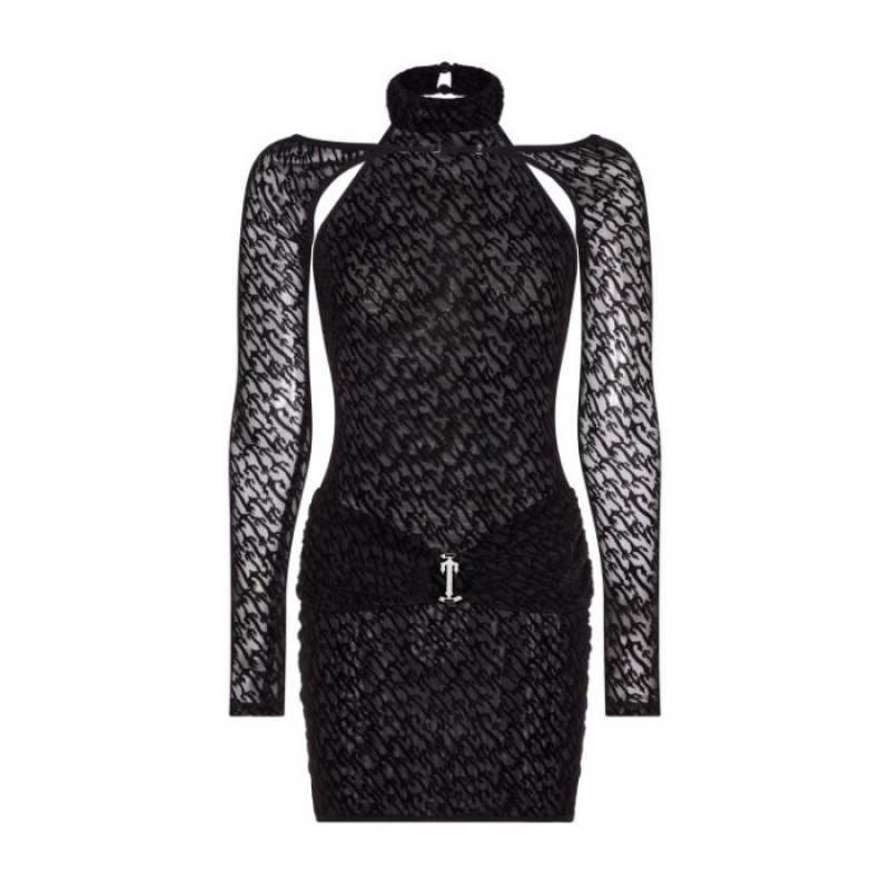 Női Trapstar Jacquard Mesh Ruha Fekete | Hungary WE91-474