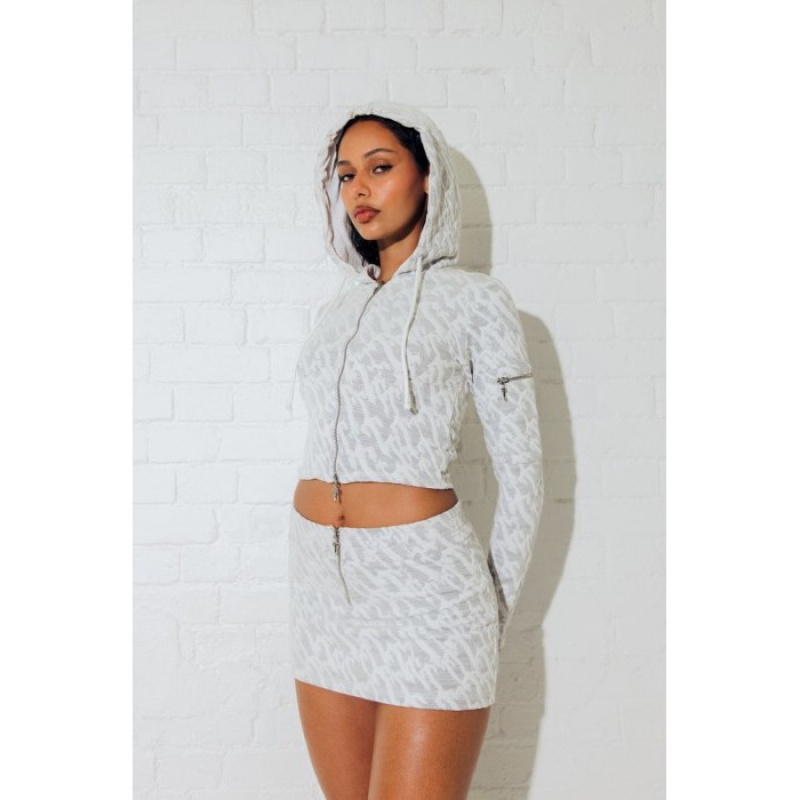 Női Trapstar Jacquard Mini Szoknya Fehér | Hungary WH20-563