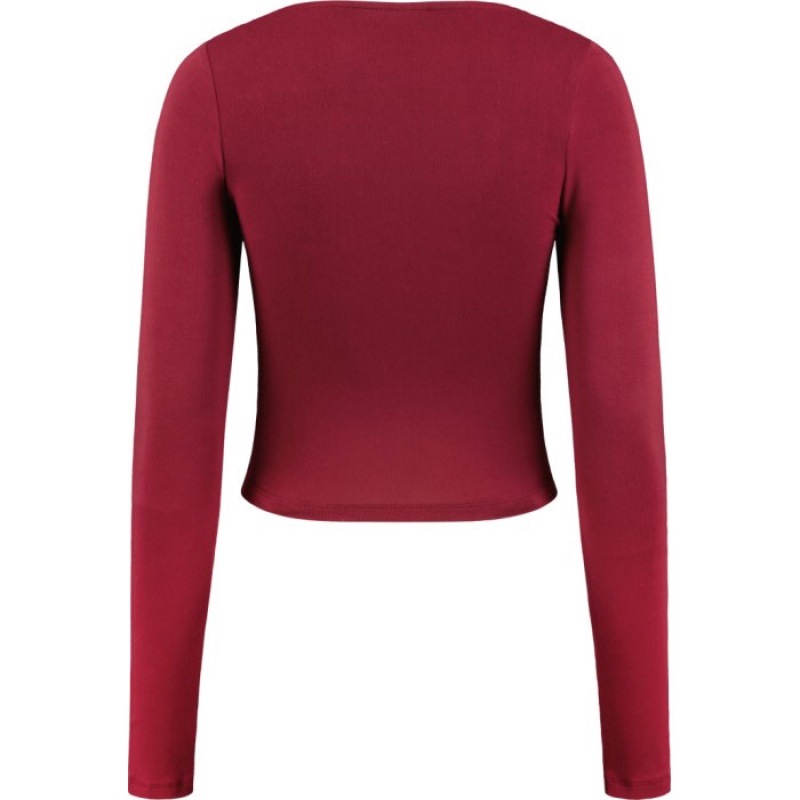 Női Trapstar Long Sleeve Wing Hem Bralette Felső Piros | Hungary IA02-864