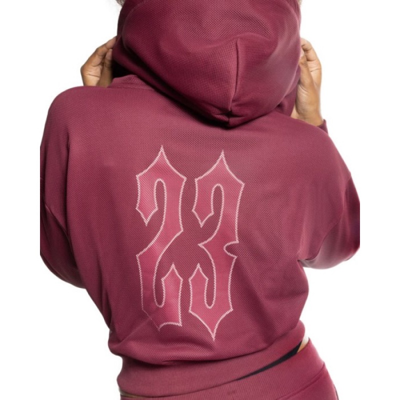 Női Trapstar Mesh Irongate Arch Hoodie Pulcsi Bordó | Hungary IU07-954