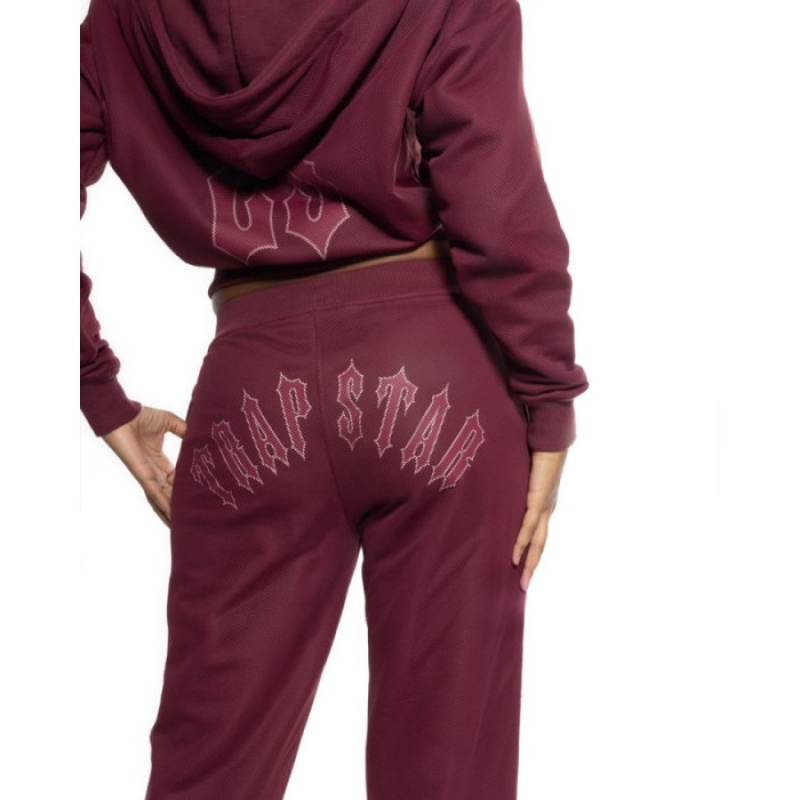 Női Trapstar Mesh Irongate Arch Jogger Nadrág Bordó | Hungary ZU43-417