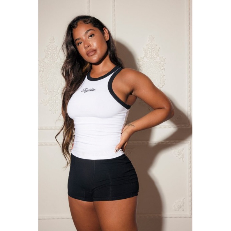 Női Trapstar Racer Vest Felső Fehér Fekete | Hungary MD21-398