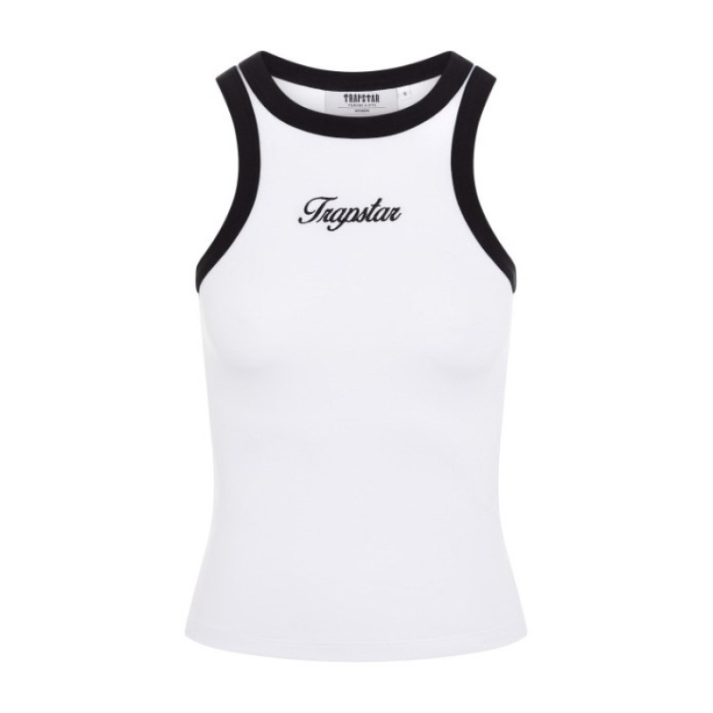 Női Trapstar Racer Vest Felső Fehér Fekete | Hungary MD21-398