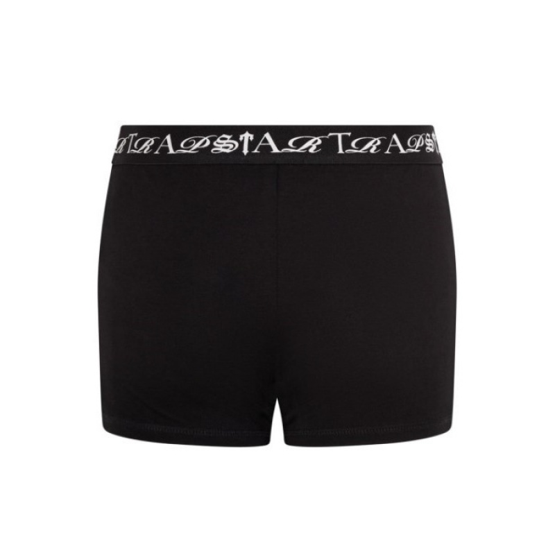 Női Trapstar Script Boxer Rövidnadrág Fekete Fehér | Hungary XK07-338