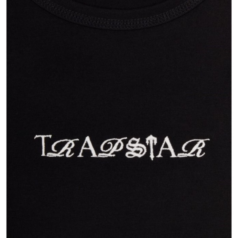 Női Trapstar Script Racer Vest Felső Fekete Fehér | Hungary PH10-967