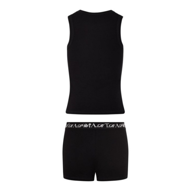 Női Trapstar Script Racer Vest Felső Fekete Fehér | Hungary PH10-967