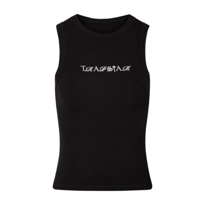 Női Trapstar Script Racer Vest Felső Fekete Fehér | Hungary PH10-967