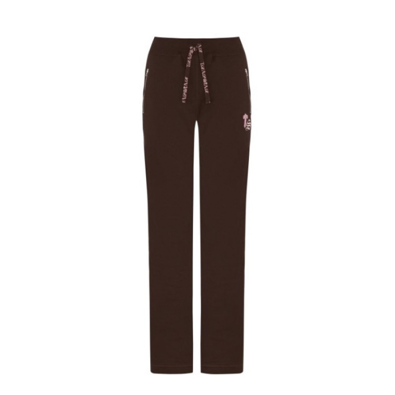 Női Trapstar Script Zip Leg Jogging Bottoms Nadrág Barna Rózsaszín | Hungary FE14-423
