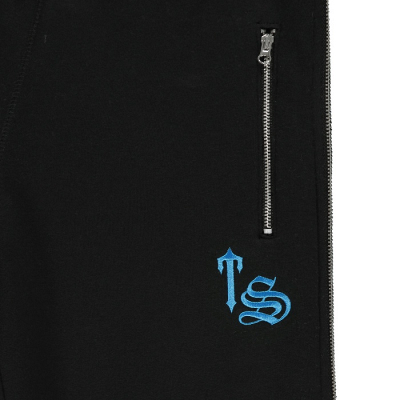 Női Trapstar Script Zip Leg Jogging Bottoms Nadrág Fekete Türkiz | Hungary IK93-432