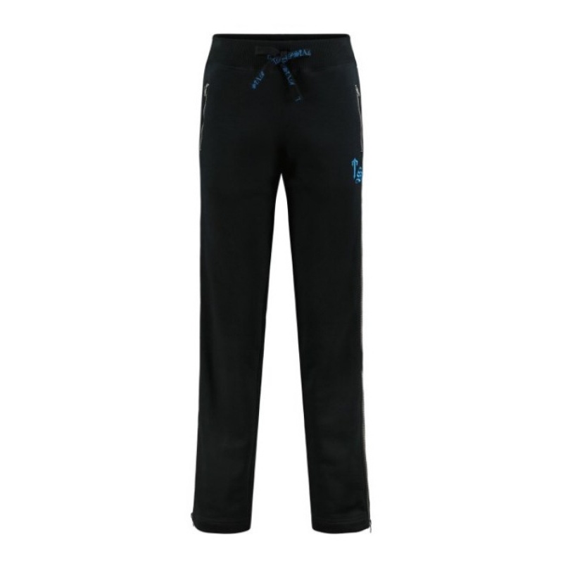 Női Trapstar Script Zip Leg Jogging Bottoms Nadrág Fekete Türkiz | Hungary IK93-432
