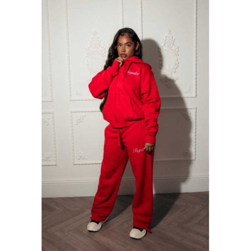 Női Trapstar TS-Star Drawcord Hem Jogger Nadrág Piros | Hungary MB15-081