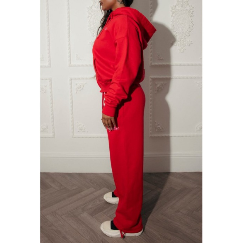 Női Trapstar TS-Star Drawcord Hem Jogger Nadrág Piros | Hungary MB15-081