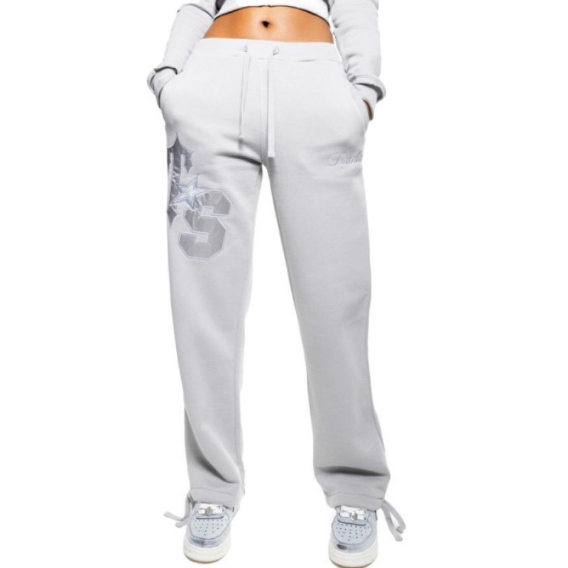 Női Trapstar TS-Star Silver Satin Applique Loose Fit Jogger Nadrág Szürke | Hungary DM01-609